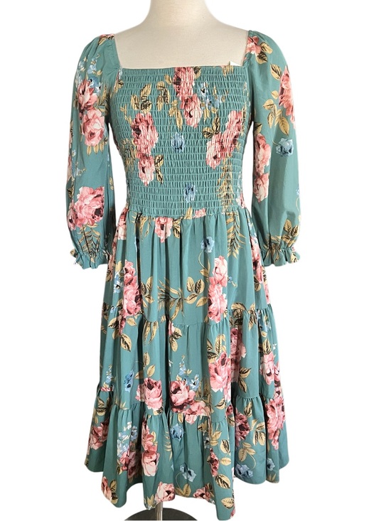 Baltic Born Dresses & Skirts - Baltic Born Marta midi dress smocked bodice and tiered skirt Size XL